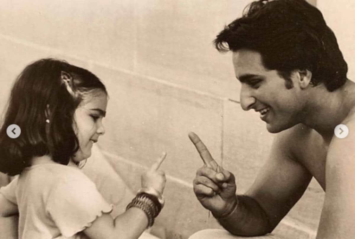 sara ali khan share some cute photo with her father saif ali khan on fathers day