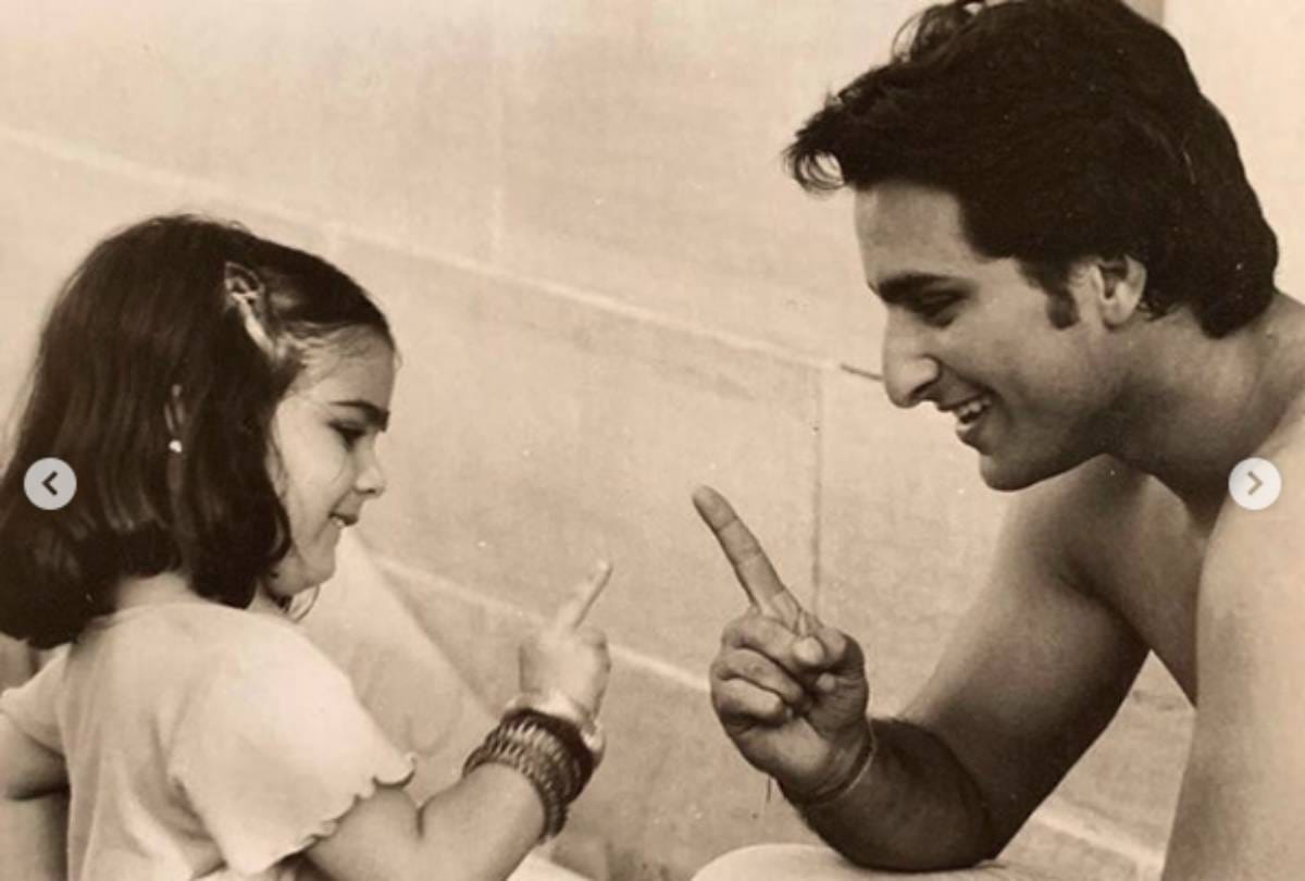 sara ali khan share some cute photo with her father saif ali khan on fathers day