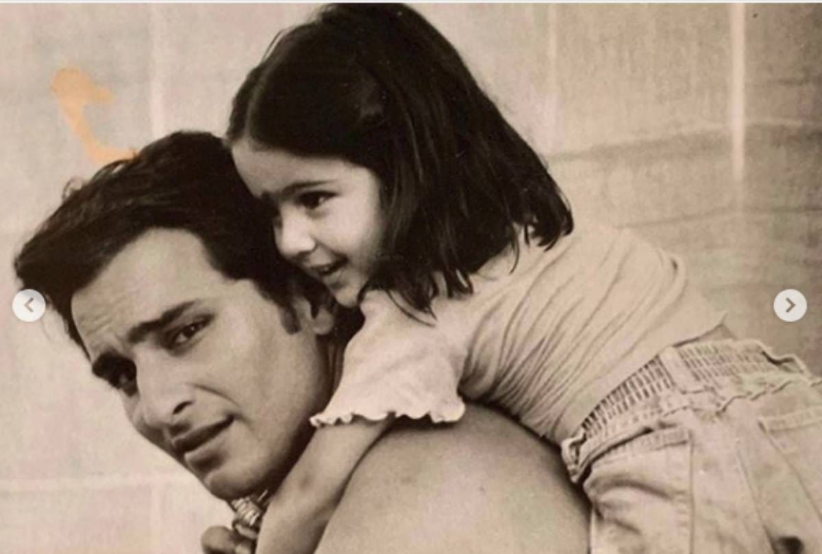 sara ali khan share some cute photo with her father saif ali khan on fathers day