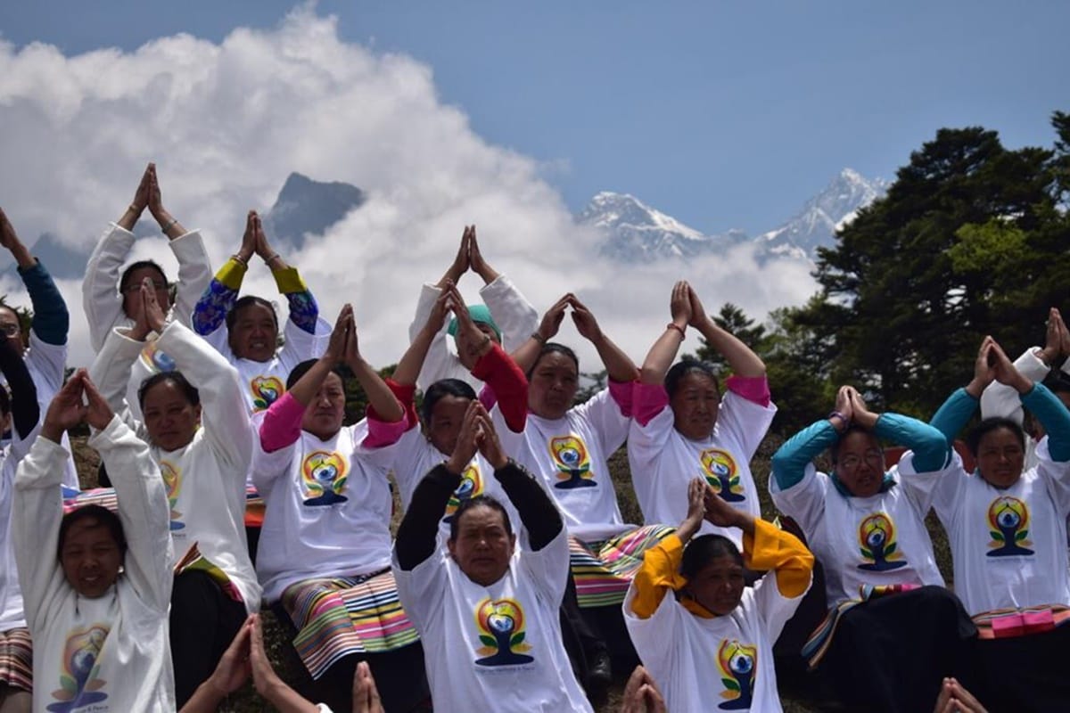 Indian Embassy organised yoga event at Nepal Thyangboche to celebrate international yoga day