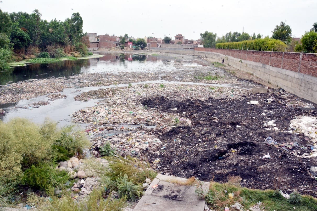Black river in Muzaffarnagar