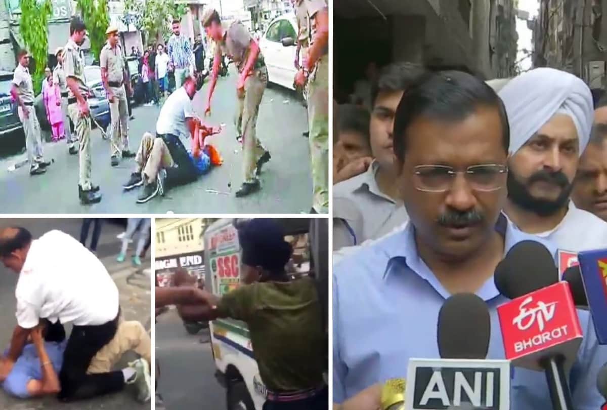 Delhi Auto driver swings sword asi cops beat him minor son brutally 3 suspend kejriwal meet driver