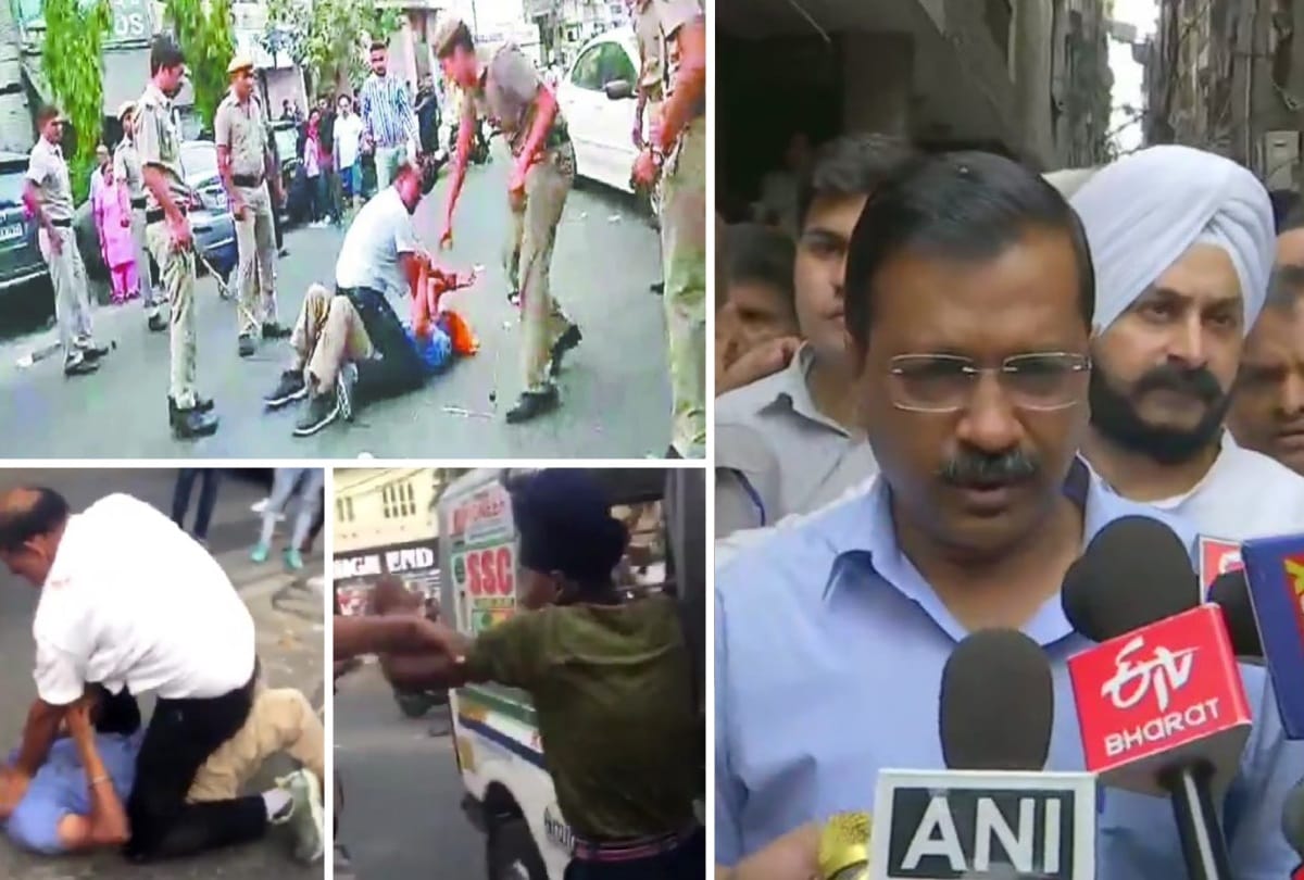 Delhi Auto driver swings sword asi cops beat him minor son brutally 3 suspend kejriwal meet driver