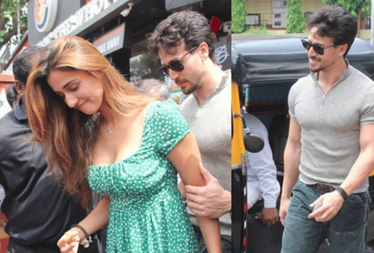 tiger shroff protects disha patani when out of the restaurant