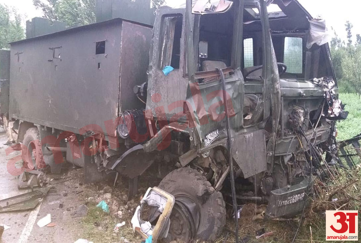 IED blast took place while a security forces vehicle was moving in Arihal, Pulwama.