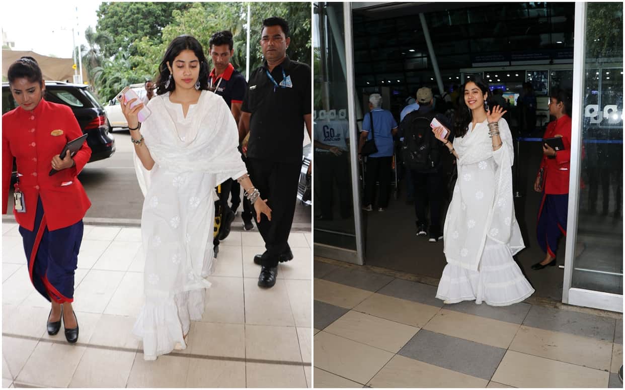 Janhvi Kapoor spotted at Mumbai airport in white outfit like sridevi