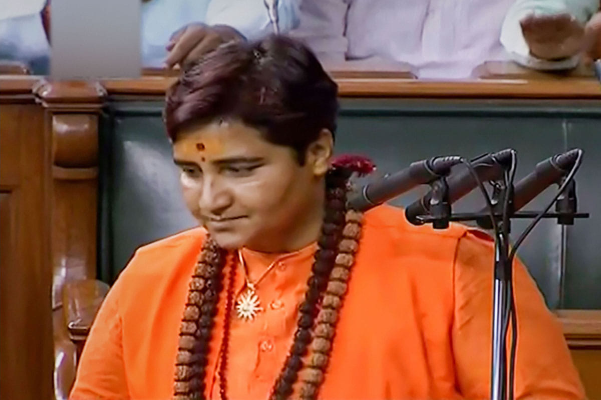 Protest Against Pragya singh thakur statement on nathuram godse and mahatma gandhi