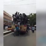 chennai student ride on bus during bus day celeberation video viral