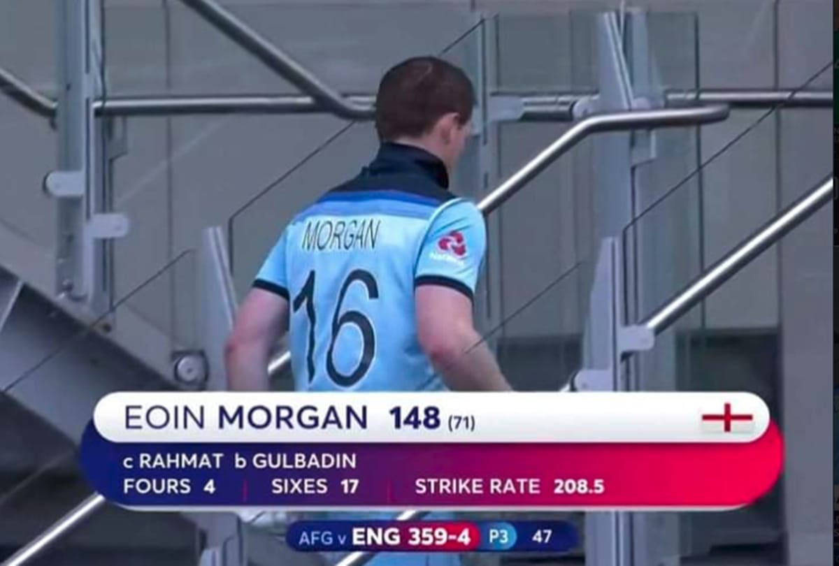 Eoin Morgan smashes 17 sixes in a innings and breaks Chris Gayle record