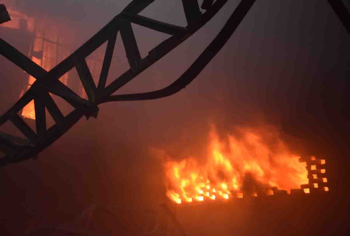 Fire breaks out at a shop in Munirka furniture market Delhi