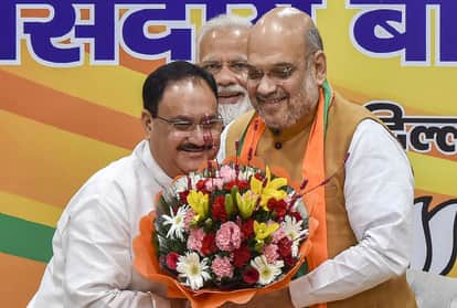 जेपी नड्डा, अमित शाह, नरेंद्र मोदी (फाइल)