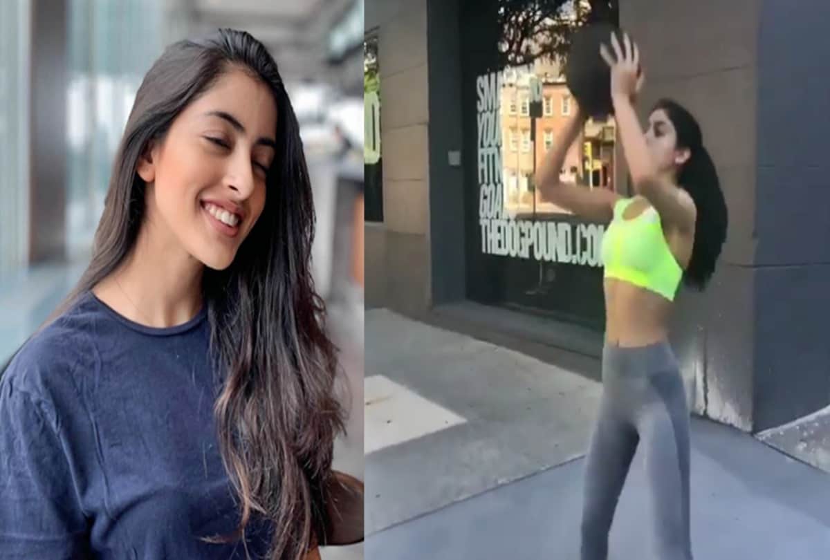 amitabh bachchan grand daughter navya naveli exercise in newyork road
