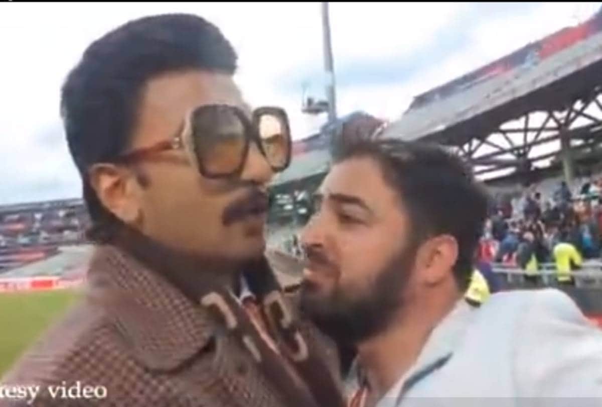 ranveer singh hugs a crying pakistani fan after india won the match