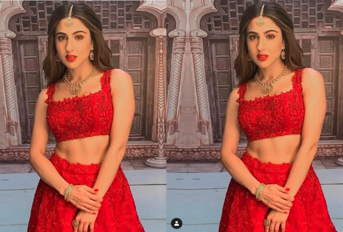 Sara Ali Khan gorgeous red Anushree lehenga cost will shock you