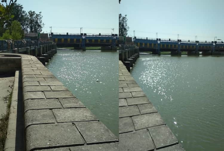 Pakistani Farmers Using Sutlej River Water for Farming, Hussainiwala Head, Harrike Head