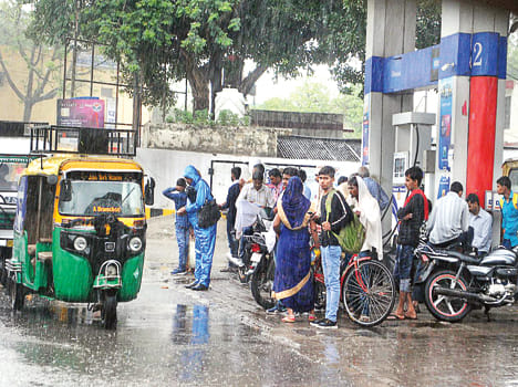Relief from the heat given by the rain in etawah