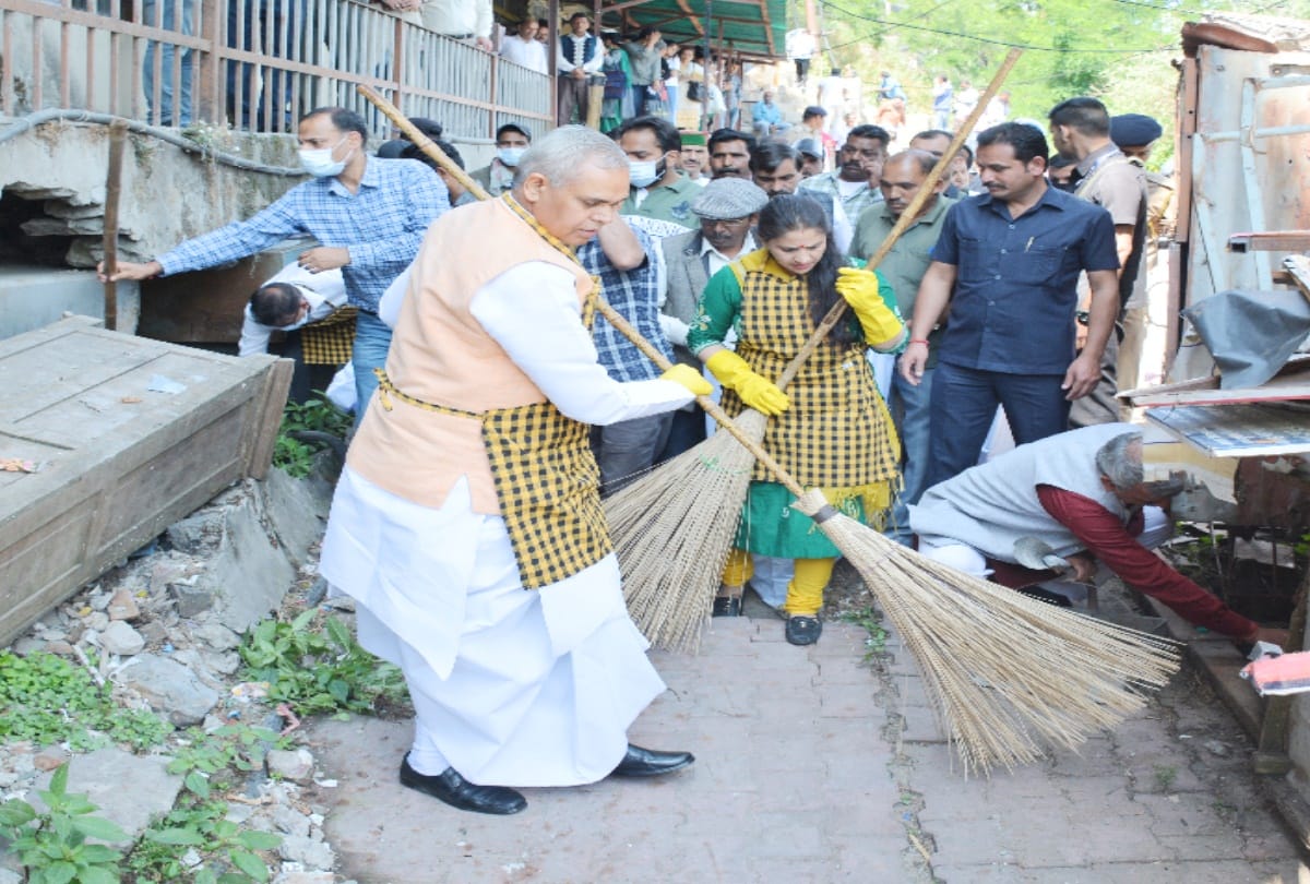 himachal governor acharya devvrat participated in Cleanliness campaign at shimla