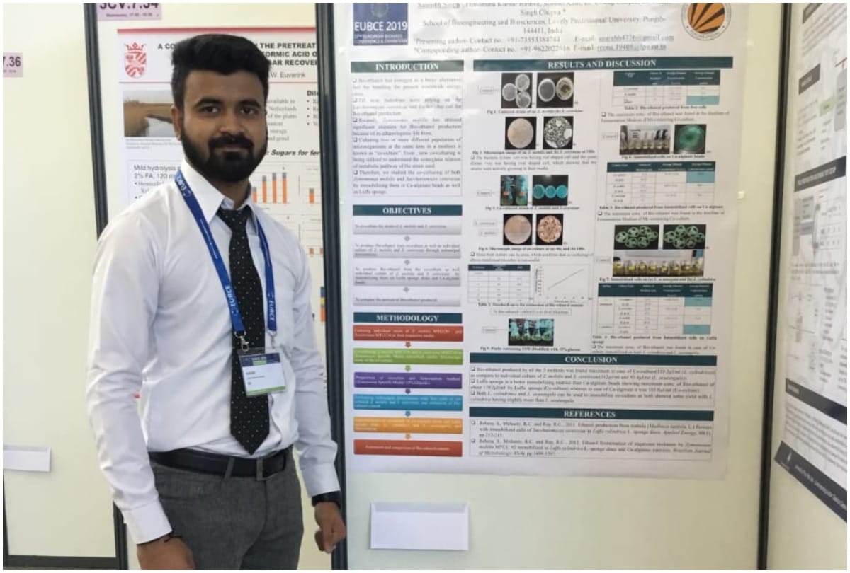 LPU student Saurabh singh honoured by this award