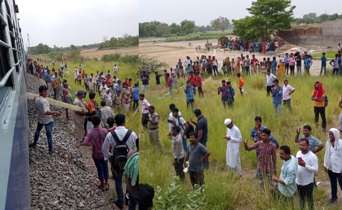 Krishak express caught fire farmer rescued passengers escape accident in mau