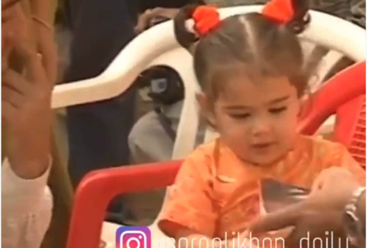 sara ali khan cute video viral from the set of saif ali khan film
