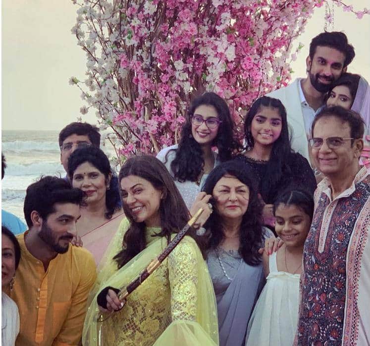 sushmita sen share her brother rajeev sen engagement video and photo with rohman shawl