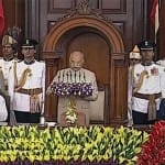राष्ट्रपति कोविंद संसद के संयुक्त सत्र संबोधित करते हुए