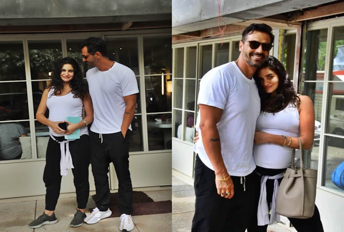 Arjun Rampal go twinning in BnW With Pregnant Gabriella Demetriades on lunch date