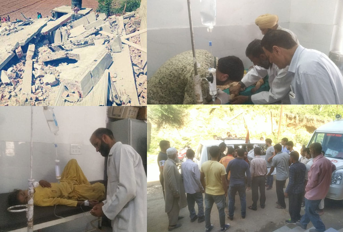 house collapsed in rajouri jammu kashmir, two dead, five injured