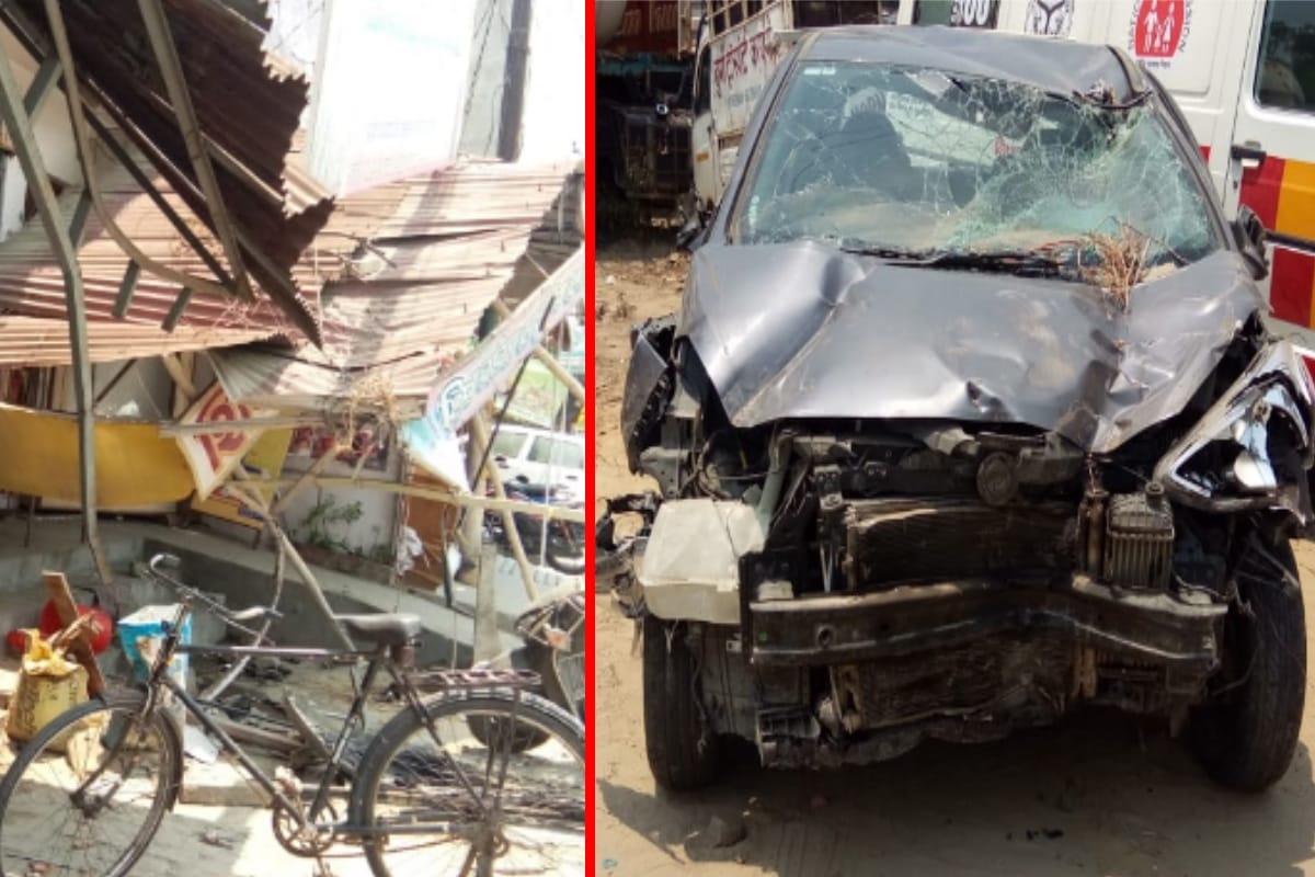 High speed car gets into the shop in Meerut, several injured