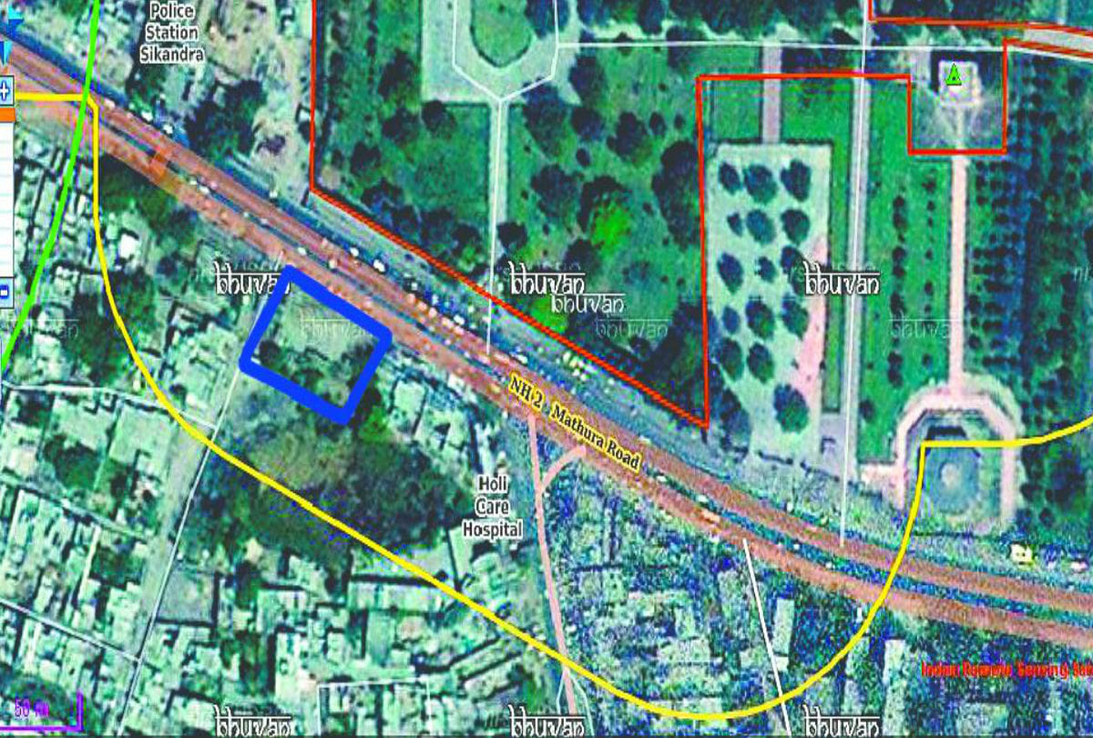 Mapping of illegal construction near monument by Satellite Asi help with ISRO