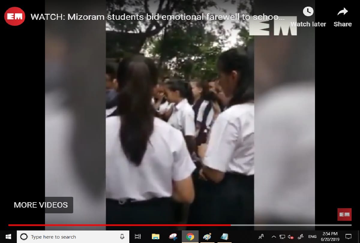 video of students crying in farewell of principal in mizoram