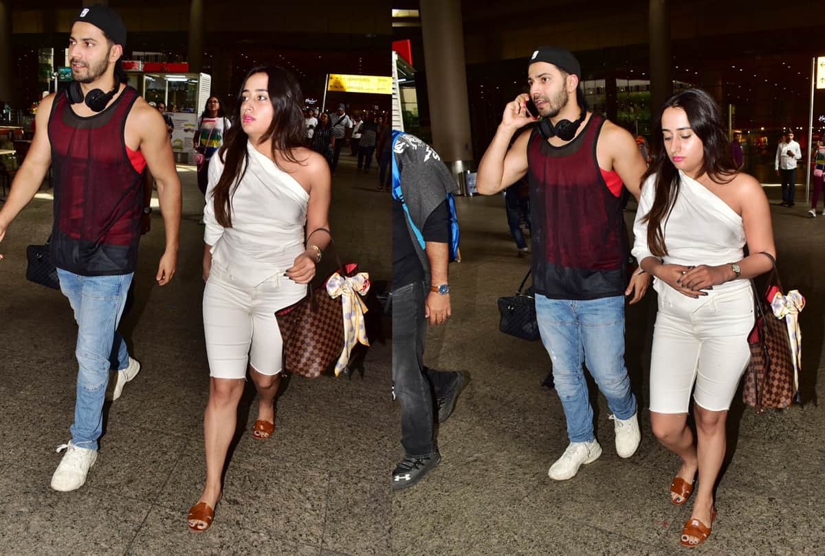 Varun Dhawan Spotted with GF Natasha Dalal at airport