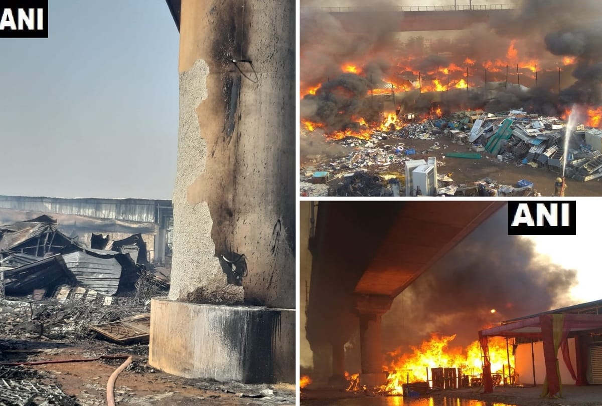 Fire broke out furniture market Shaheen Bagh Kalindi Kunj metro station magenta line services resume