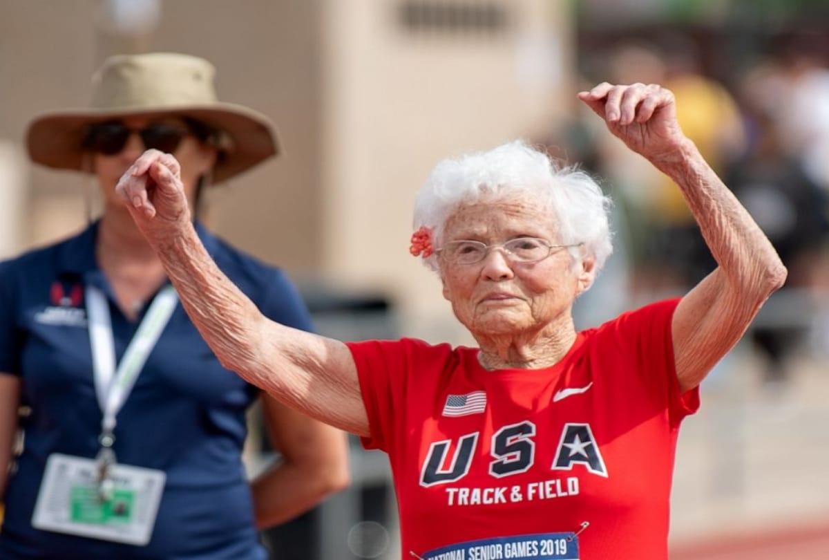 103 year old woman nickname hurricane get gold medal in race