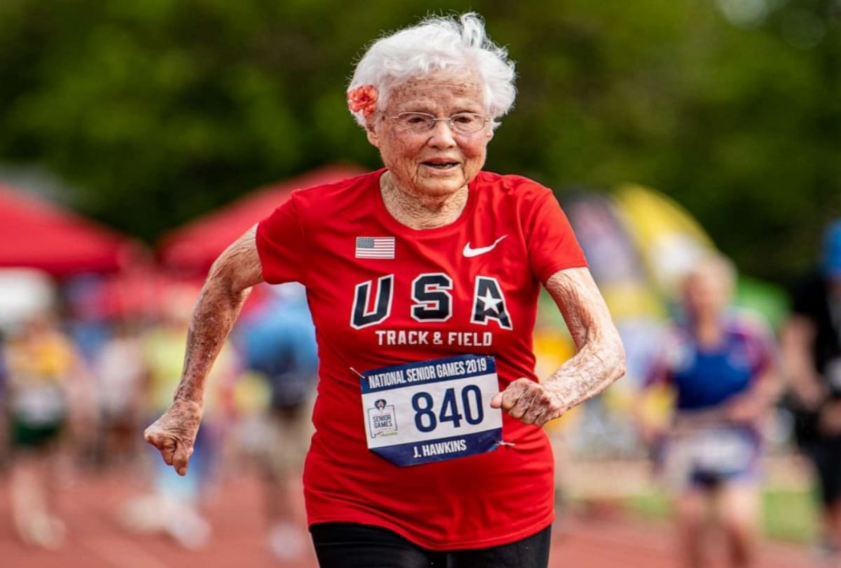 103 year old woman nickname hurricane get gold medal in race
