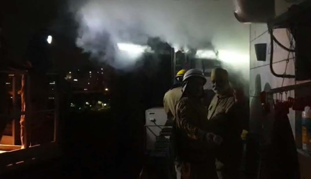 Fire in tower hight apartment of pitampura