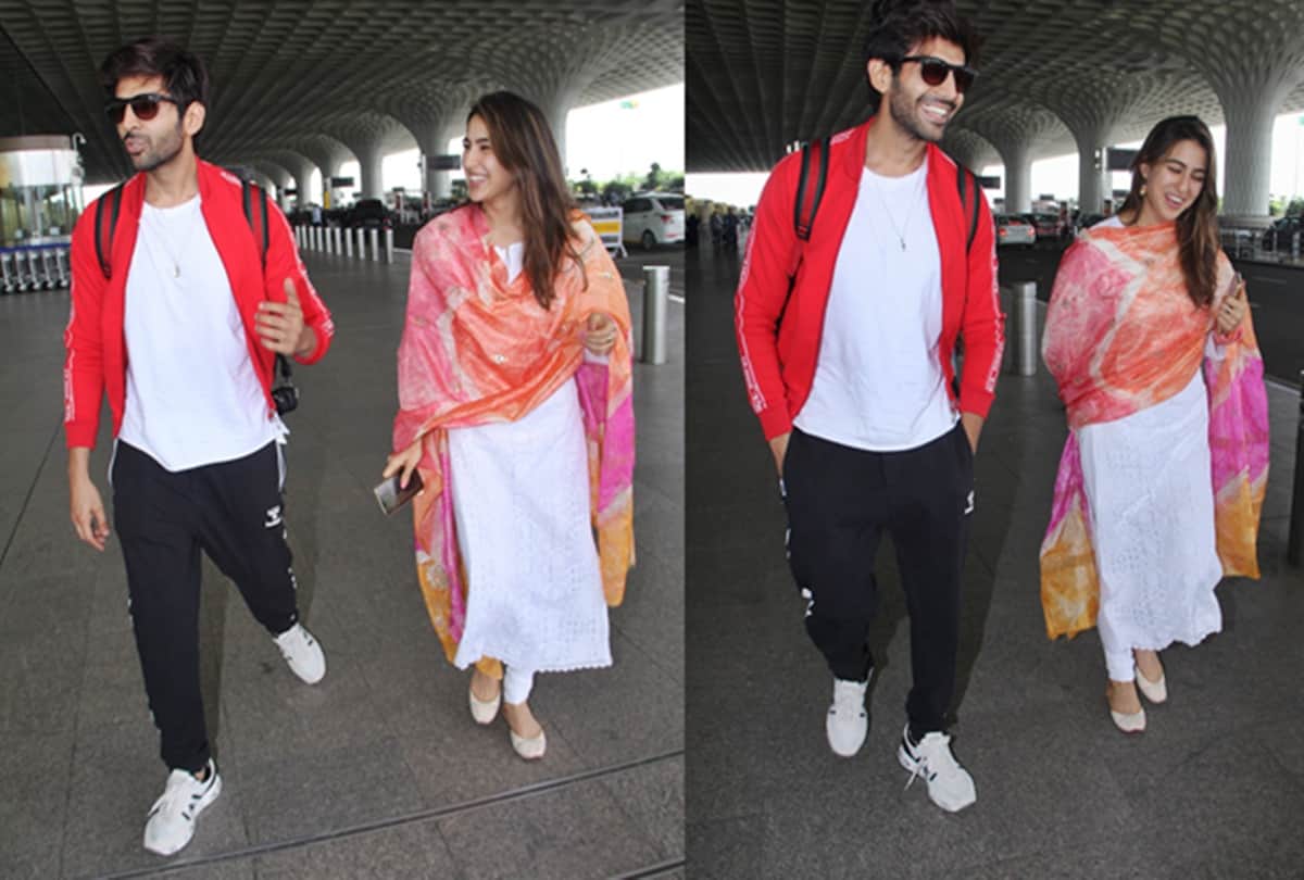 Sara Ali Khan Kartik Aaryan spotted in Shimla with covered face fans clicked selfie