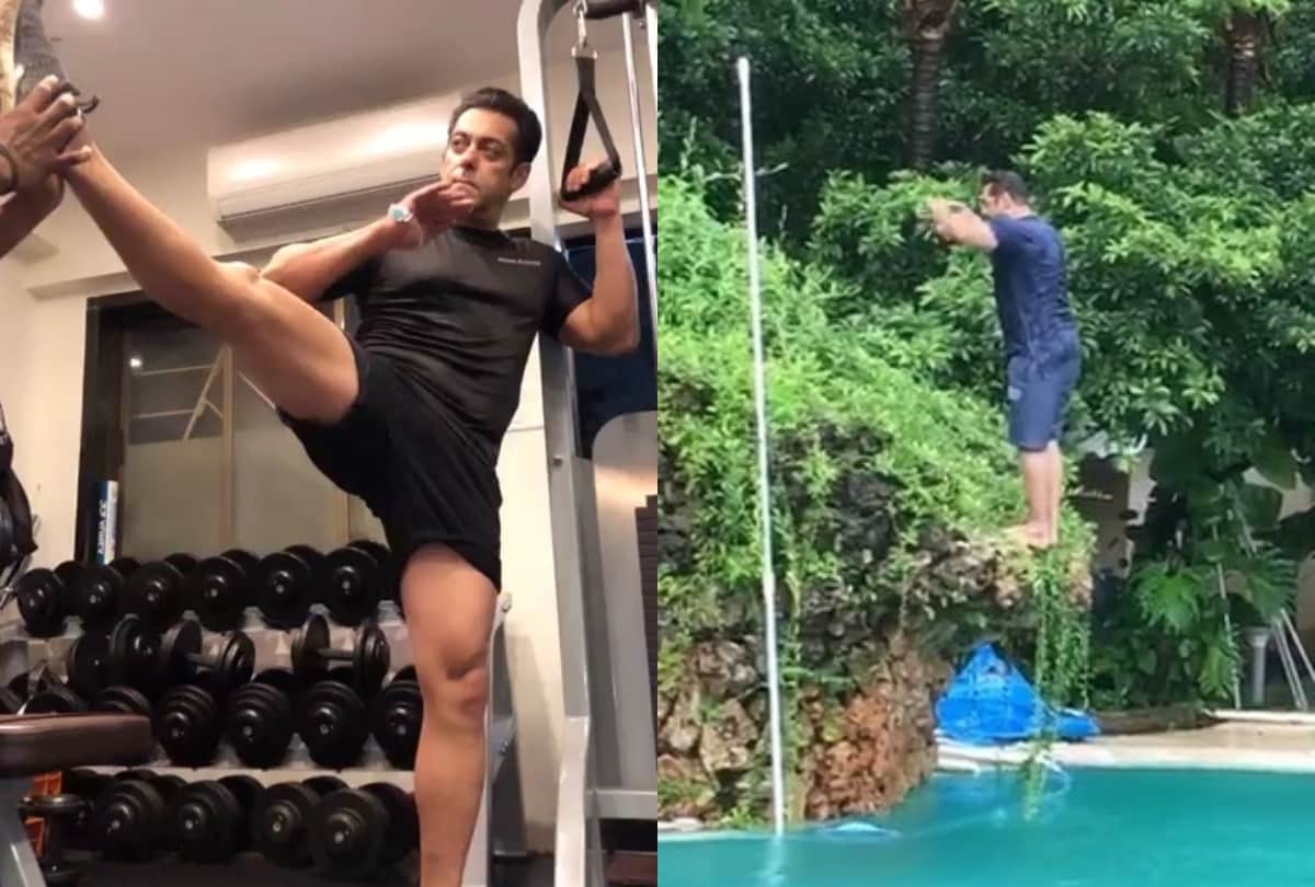 Salman Khan flip dive into the pool shared video on International Yoga Day 2019