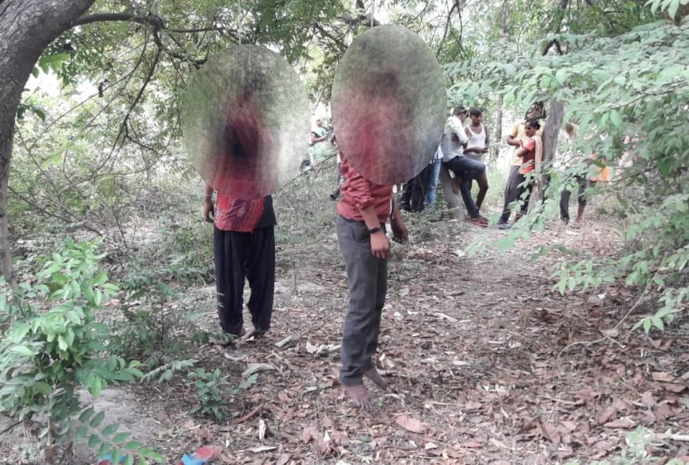 couple body found hanging in a garden in Raebareli.