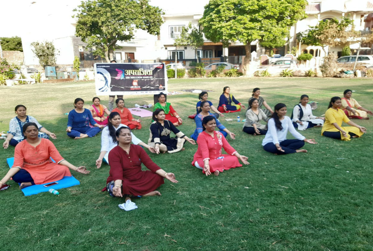 Aparajita 100 Million Smiles held yoga camps in mathura on world yoga day 2019