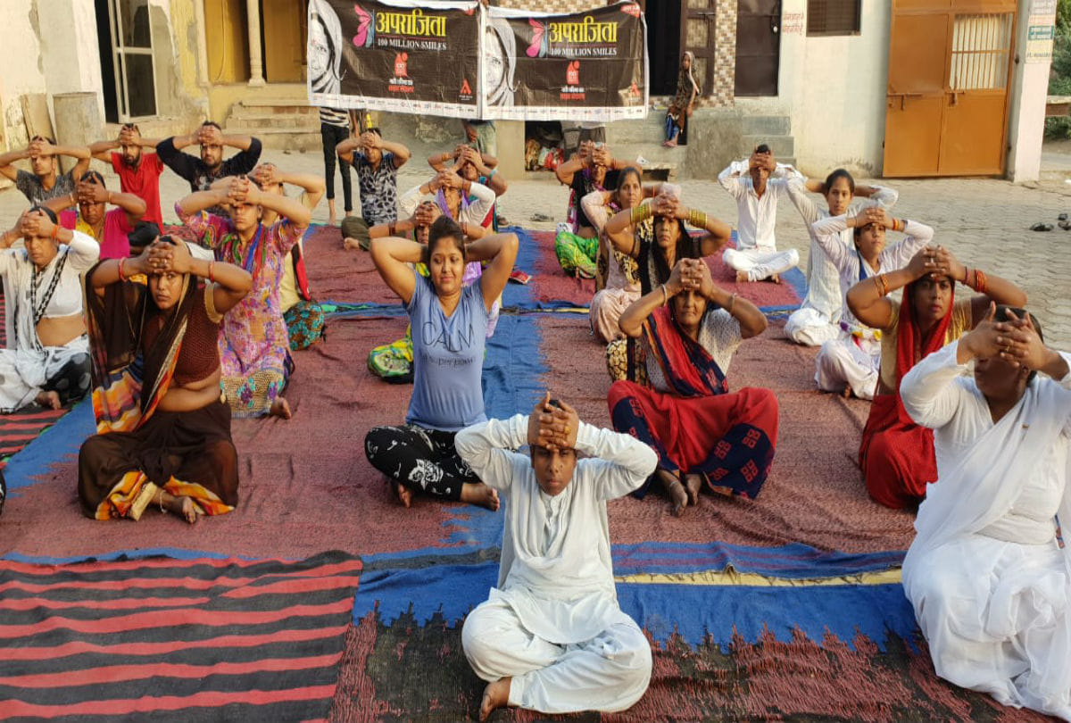 Aparajita 100 Million Smiles held yoga camps in mathura on world yoga day 2019