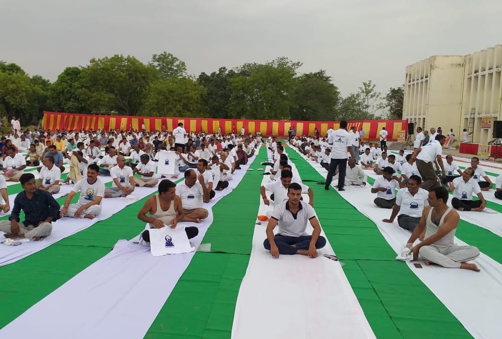 Pics of International Yoga Day Uttar Pradesh.