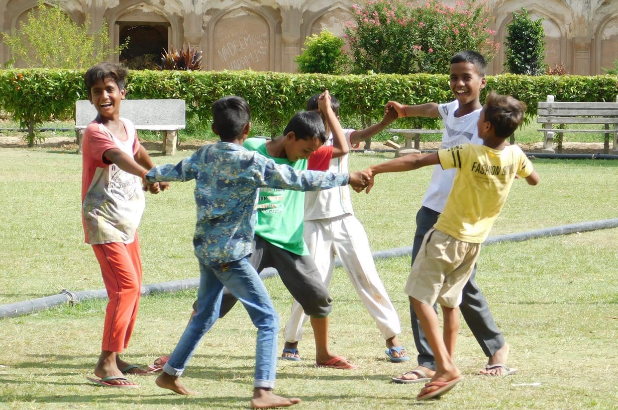 children's fun in rainy season