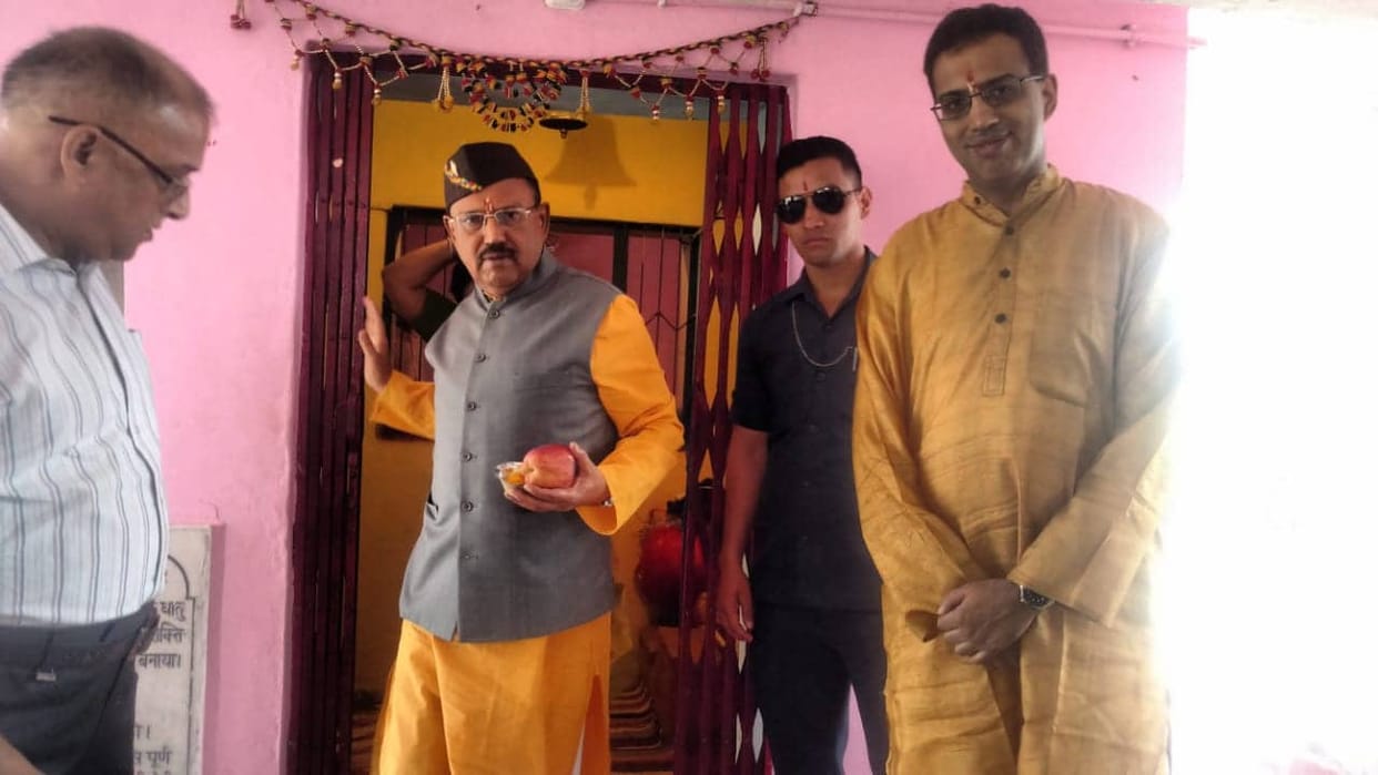 National security advisor Ajit Doval offering prayer in kuldevi temple at pauri