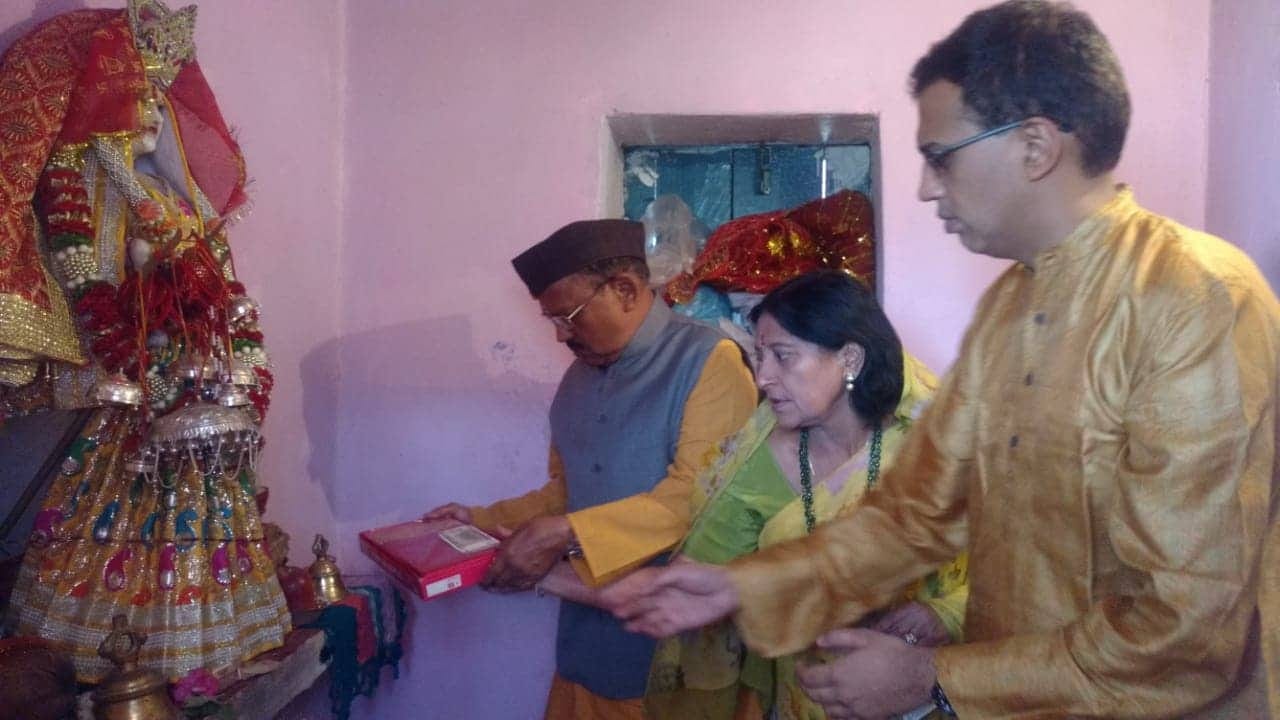 National security advisor Ajit Doval offering prayer in kuldevi temple at pauri