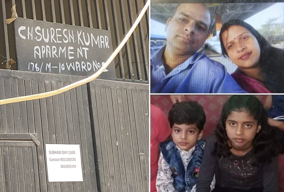 mehrauli  murder case man sat all night with dead body after killed wife and children