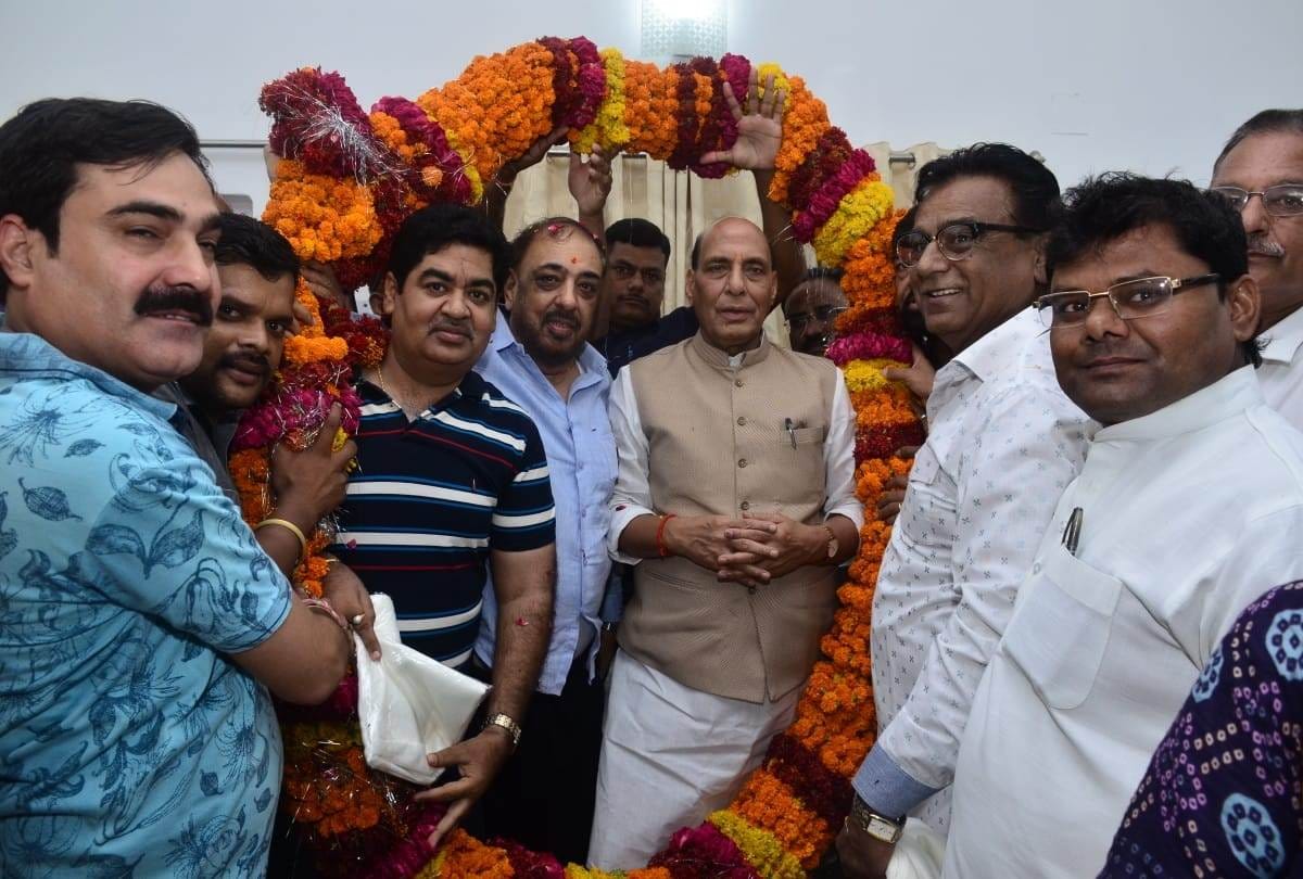 rajnath singh in lucknow : gives tips for development and thanks for wining