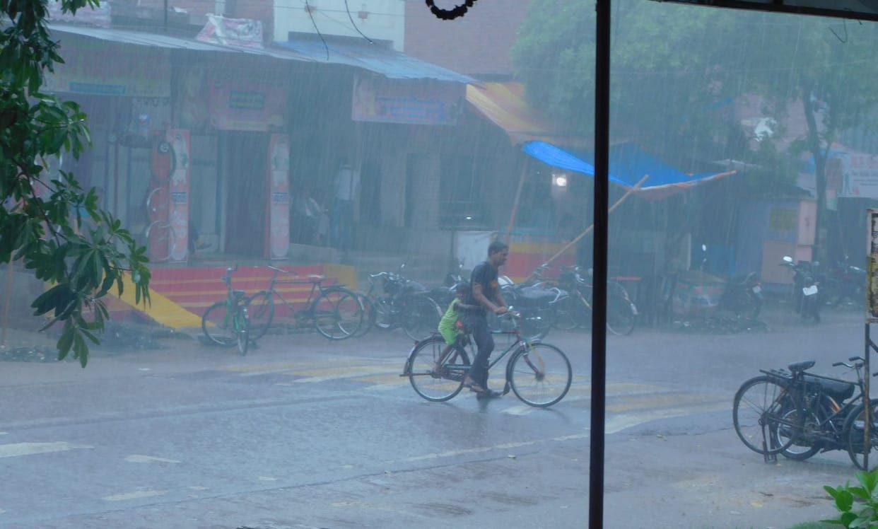 Heavy rain in town