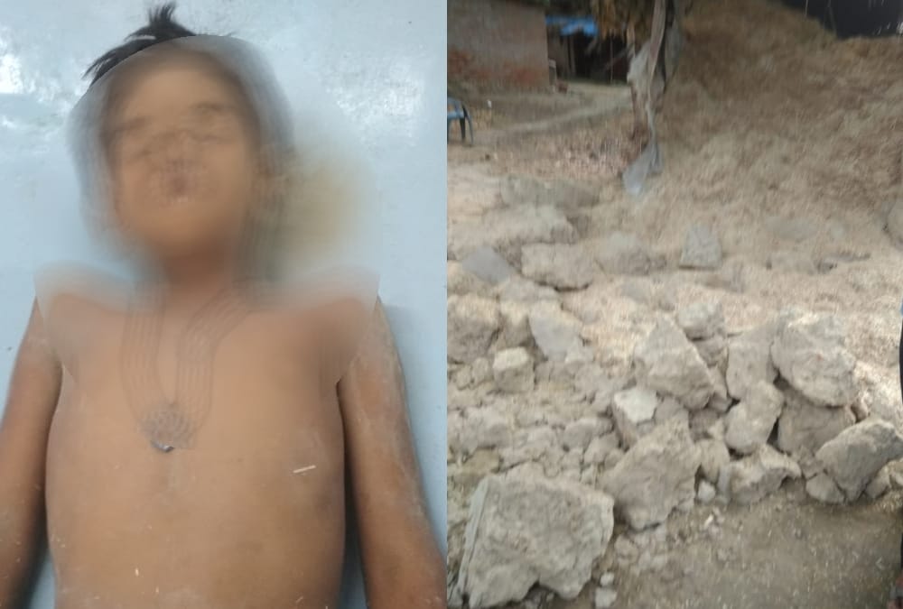 Two children dead when a wall collapsed in Amethi.