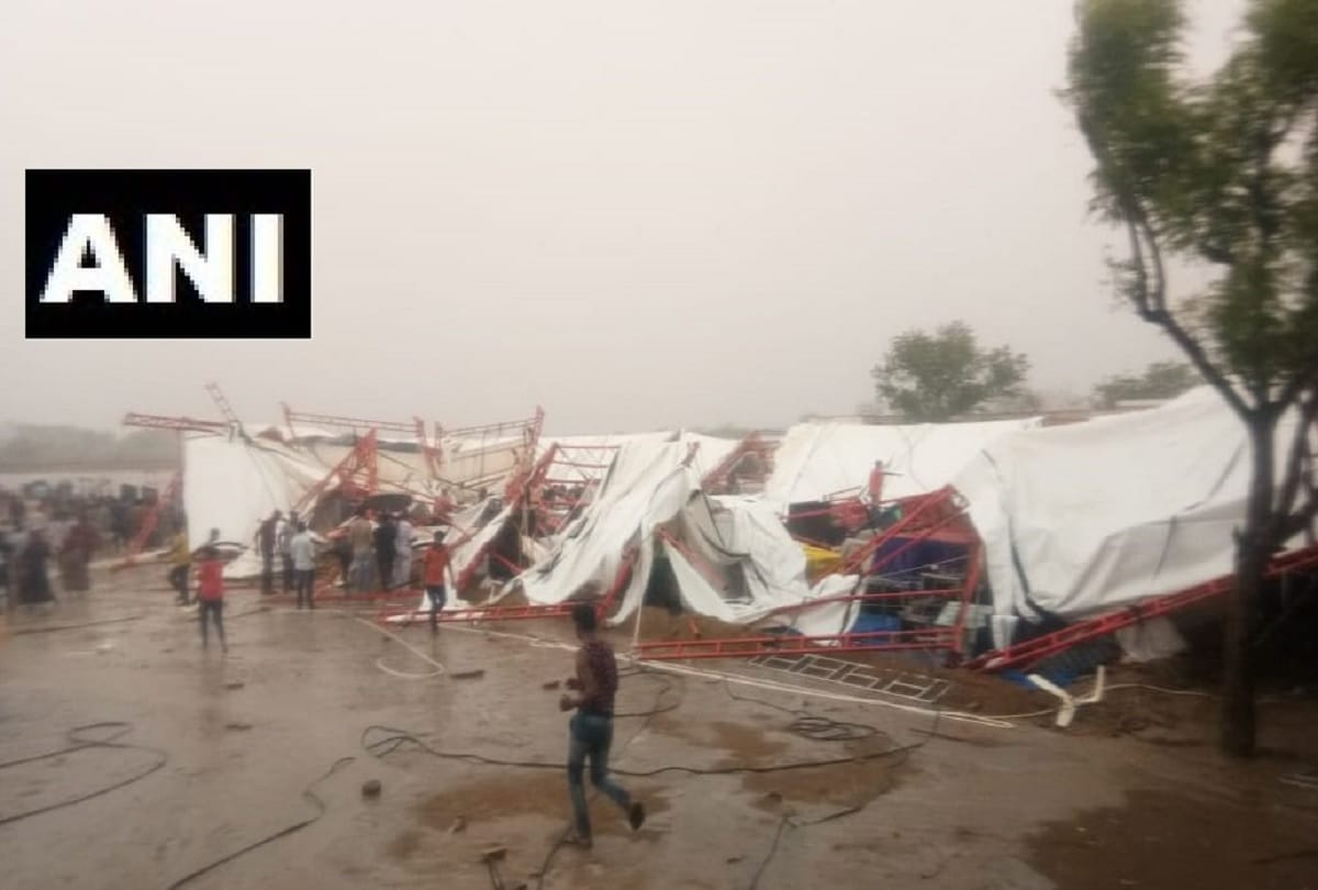 Pandal fall on many devotees in Barmer of Rajasthan by Storm